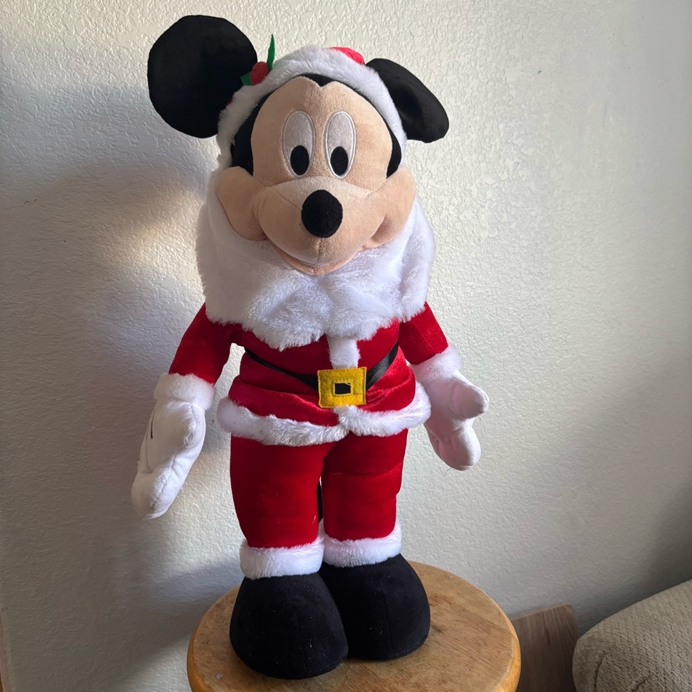 Disney Mickey Mouse Santa Plush - Red, White, Black